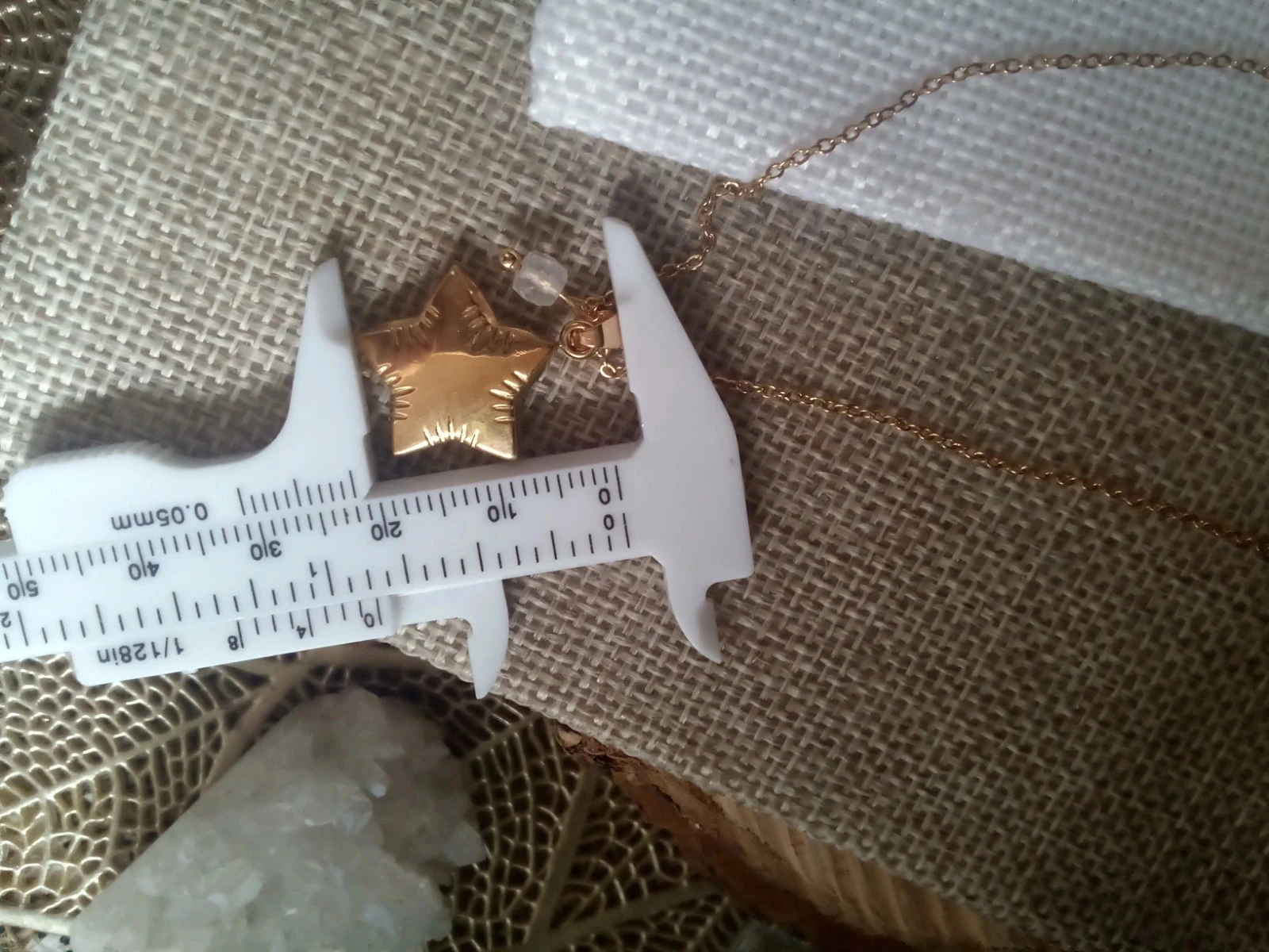Collar de estrella de acero y piedra de luna natural – photo 2